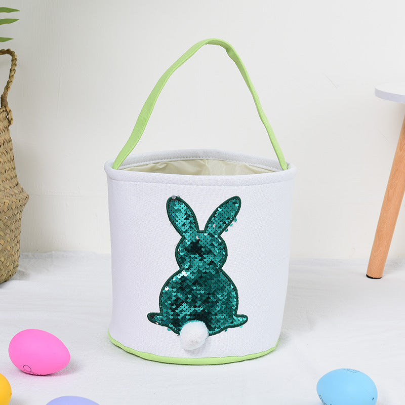 Venta al por mayor Pascua Lentejuelas Conejo Cesta Tela JUGUETE 10pcs